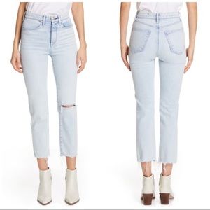 Rag & Bone Ankle Cigarette Jeans “Dean With Holes”